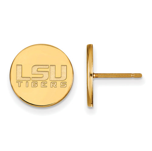 SS w/GP Louisiana State University Small Disc Earrings
