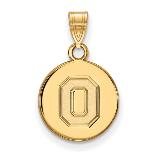 SS w/GP Ohio State U Small Athletic "O" Disc Pendant