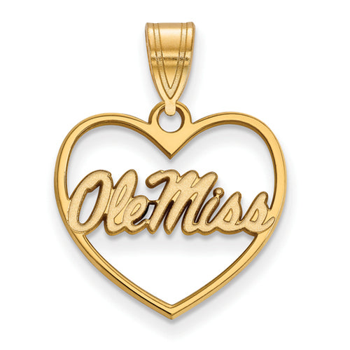 SS w/GP U of Miss Pendant in Heart