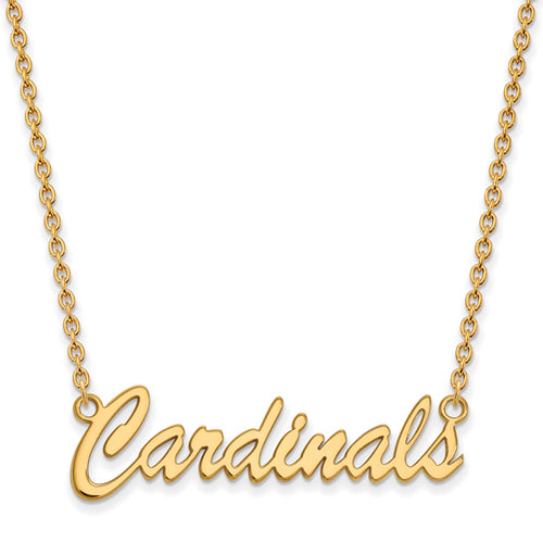 SS w/GP U of Louisville Medium Pendant w/Necklace