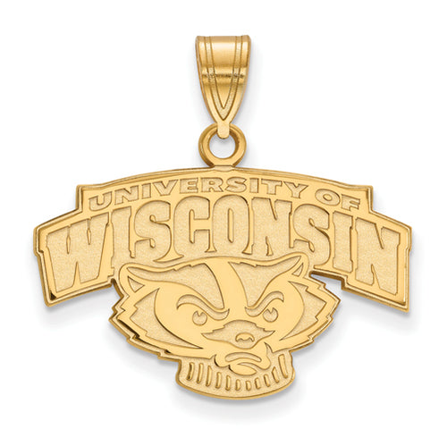 SS w/GP University of Wisc Medium "WISCONSIN" Badger Pendant