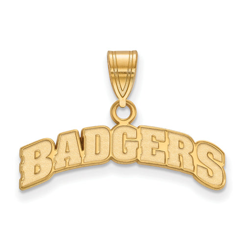 SS w/GP University of Wisconsin Medium Arched "BADGERS" Pendant