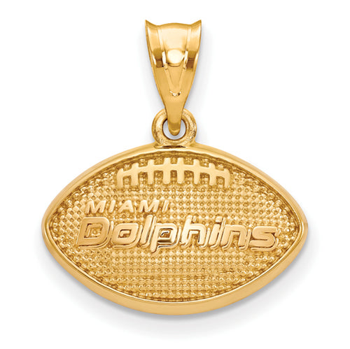 SS Gold-plated  Miami Dolphins Football Pendant