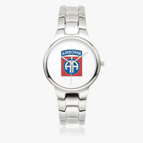 82nd Airborne Division-Silver Stainless Steel Silver Quartz Watch