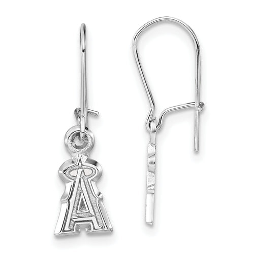 Sterling Silver MLB LogoArt Los Angeles Angels Dangle Earrings