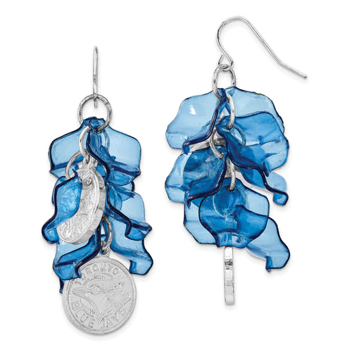 MLB Toronto Blue Jays Silver-tone Celebration Dangle Earrings