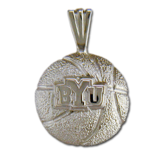 Brigham Young University BYU Basketball Silver Pendant