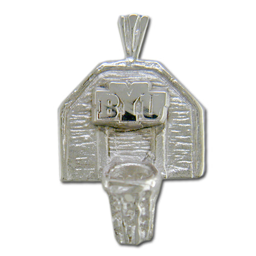 Brigham Young University BYU Backboard Silver Pendant