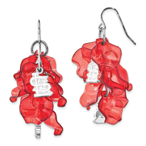 MLB St Louis Cardinals Silver-tone Celebration Dangle Earrings