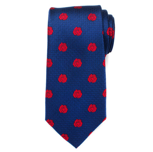 Blue and Red Rose Men's Tie