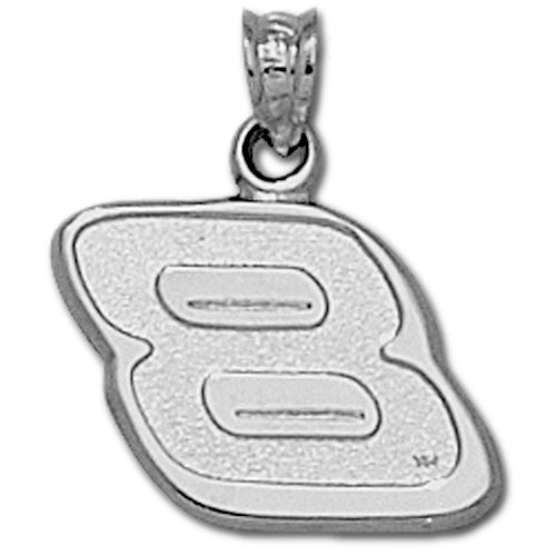 #8 NASCAR Driver Sterling Silver Medium Pendant