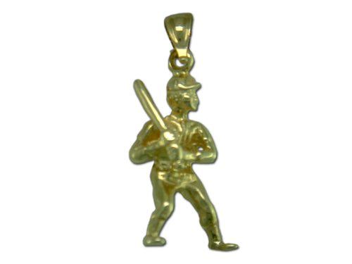 Baseball Batter 14 kt Gold Large Pendant