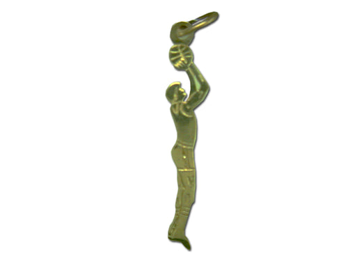 Basketball Player Jump Shooting 14 kt Gold Pendant