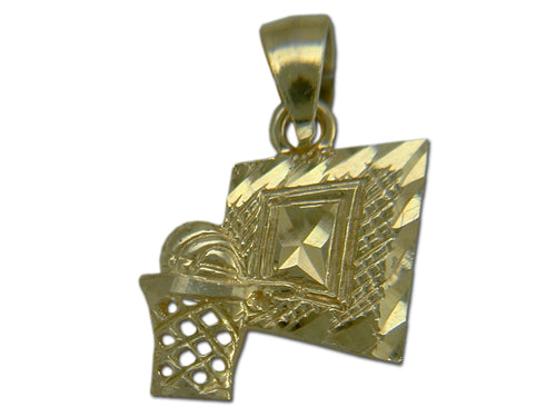 Basketball Net and Basketball 14 kt Gold XS Pendant