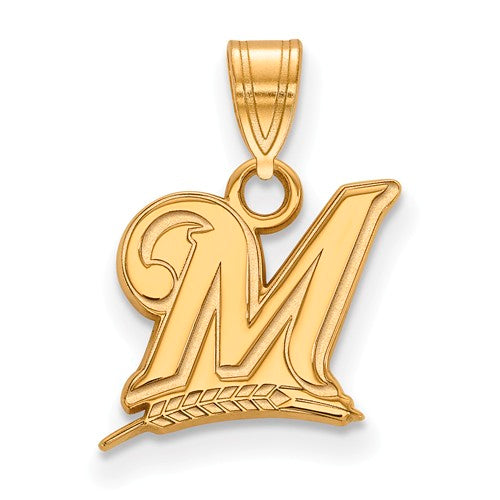 SS w/GP MLB  Milwaukee Brewers Small Logo Pendant