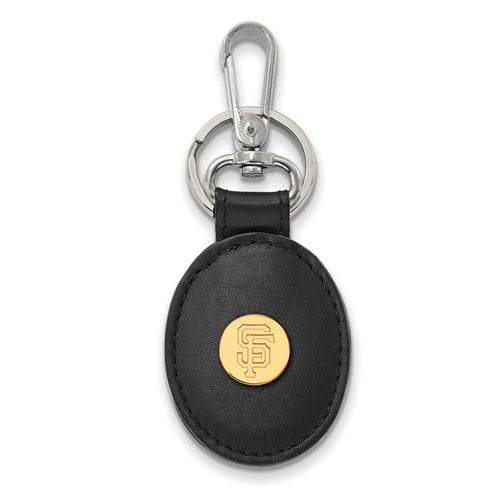 SS w/GP MLB  San Francisco Giants Blk Leather Key Chain