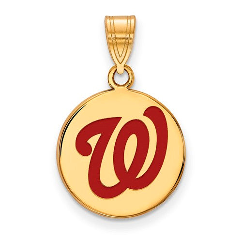 SS w/GP MLB  Washington Nationals Medium Enamel Disc Pendant