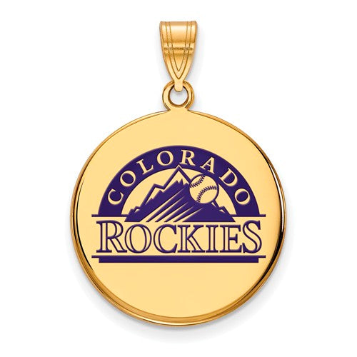 SS w/GP MLB  Colorado Rockies Large Enamel Disc Pendant