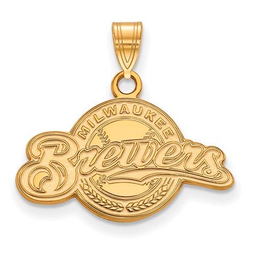 SS w/GP MLB  Milwaukee Brewers Small Alternate Logo Pendant