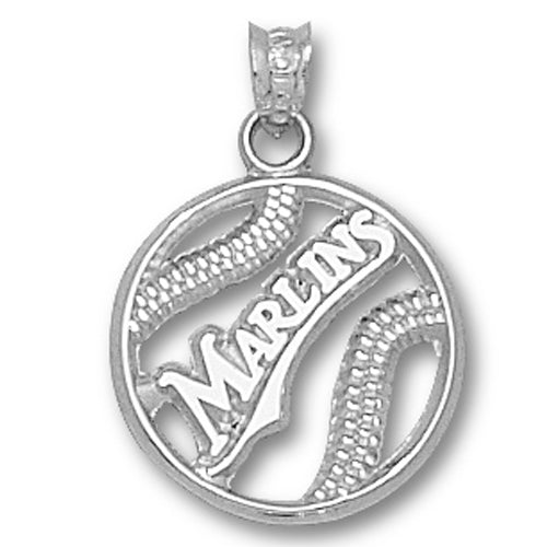 Miami Marlins Pierced Baseball Pendant