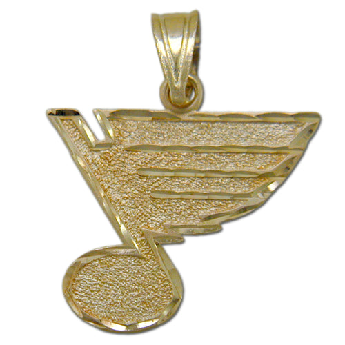 St. Louis Blues Note Logo 14 kt Gold Pendant