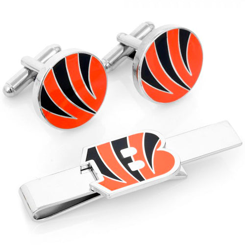 Cincinnati Bengals Cufflinks and Tie Bar Gift Set