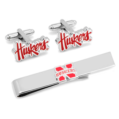 Nebraska Cornhuskers Cufflinks and Tie Bar Gift Set