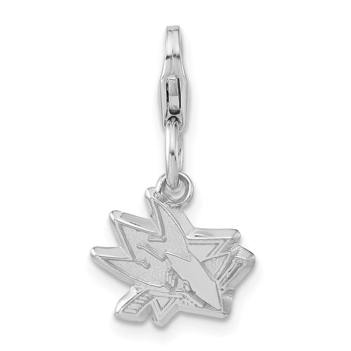 Sterling Silver NHL San Jose Sharks Polished Logo w/ Lobster Clasp Charm