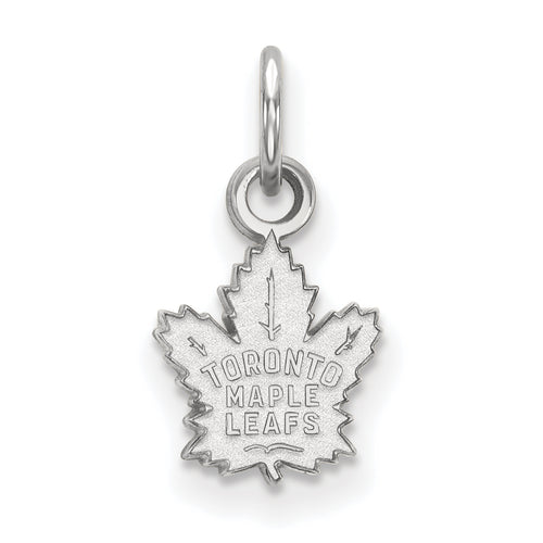 Sterling Silver Rhodium-plated NHL LogoArt Toronto Maple Leafs Extra Small Pendant