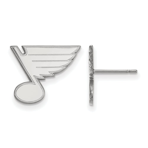 10k White Gold NHL St. Louis Blues Small Post Earrings