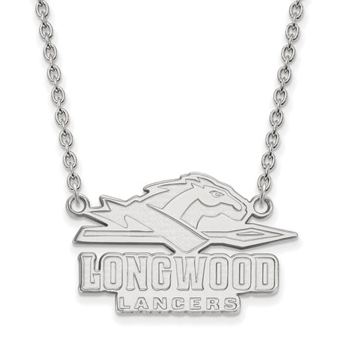 SS Longwood University Large Enamel Pendant w/Necklace