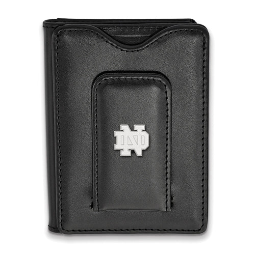 SS Notre Dame Black Leather Money Clip Wallet