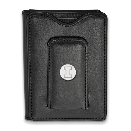 SS University of Illinois Black Leather Wallet