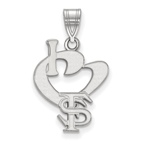 SS Florida State University Large I Love Logo FS Pendant