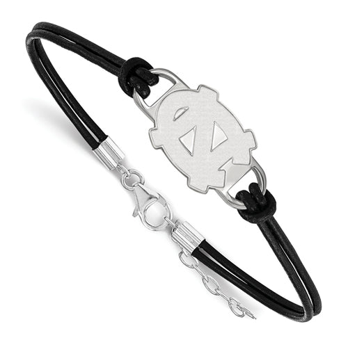 SS U of North Carolina Small Center Leather Bracelet