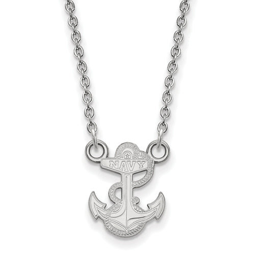 SS Navy Anchor Small Pendant w/Necklace