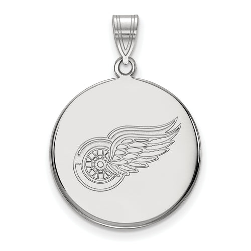 10k White Gold NHL Detroit Red Wings Large Disc Pendant