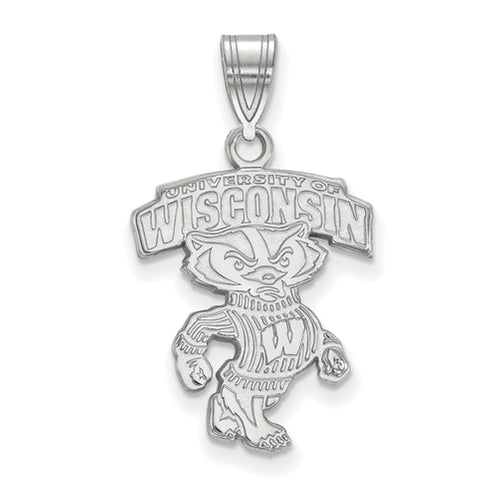 SS University of Wisconsin Large "WISCONSIN" Bucky Pendant