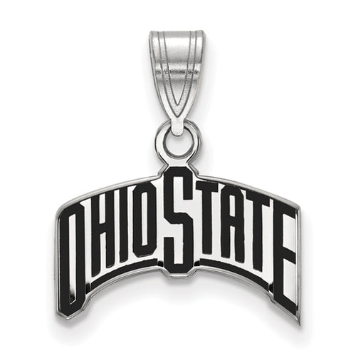 SS Ohio State U Medium Enamel "OHIO STATE" Pendant