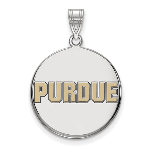 SS Large Enamel Disc PURDUE Pendant