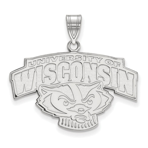 SS University of Wisconsin Large Alt "WISCONSIN" Badger Pendant