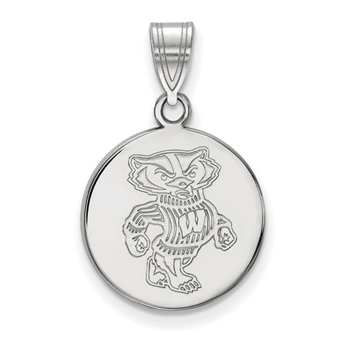 SS University of Wisconsin Medium Disc Bucky Disc Pendant