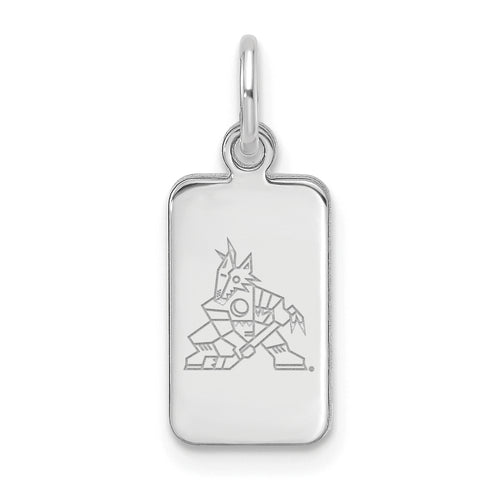 Sterling Silver Rhod-pl NHL LogoArt Arizona Coyotes Tag Pendant