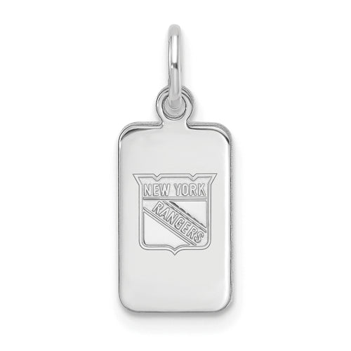 Sterling Silver Rhod-pl NHL LogoArt New York Rangers Tag Pendant