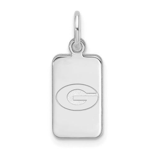 Sterling Silver Rhod-pl LogoArt University of Georgia Tag Pendant