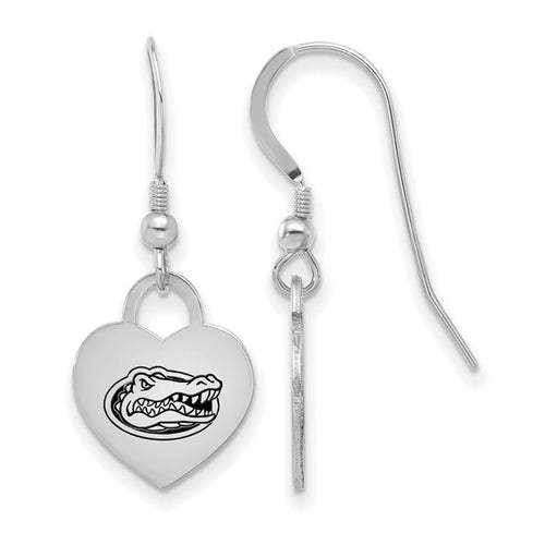 SS  University of Florida Enamel Heart Dangle Earrings