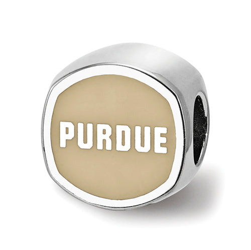 SS Purdue University Cushion Shaped Enameled Bead