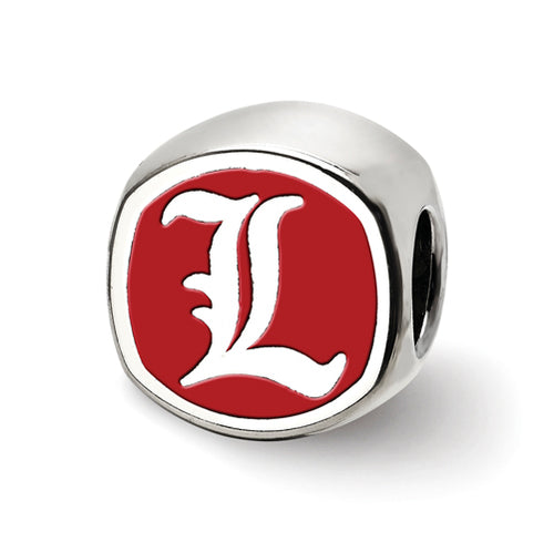 SS U of Louisville Cushion Shaped Double Logo Bead