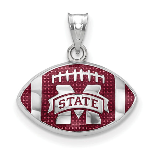 SS Miss St Univ. Enameled Football Pendant