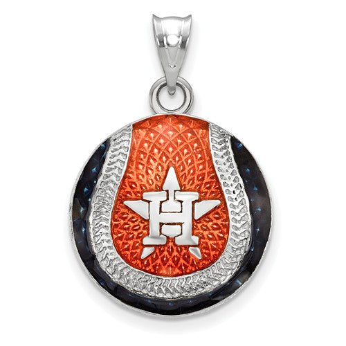 SS Houston Astros Enameled Baseball Pendant